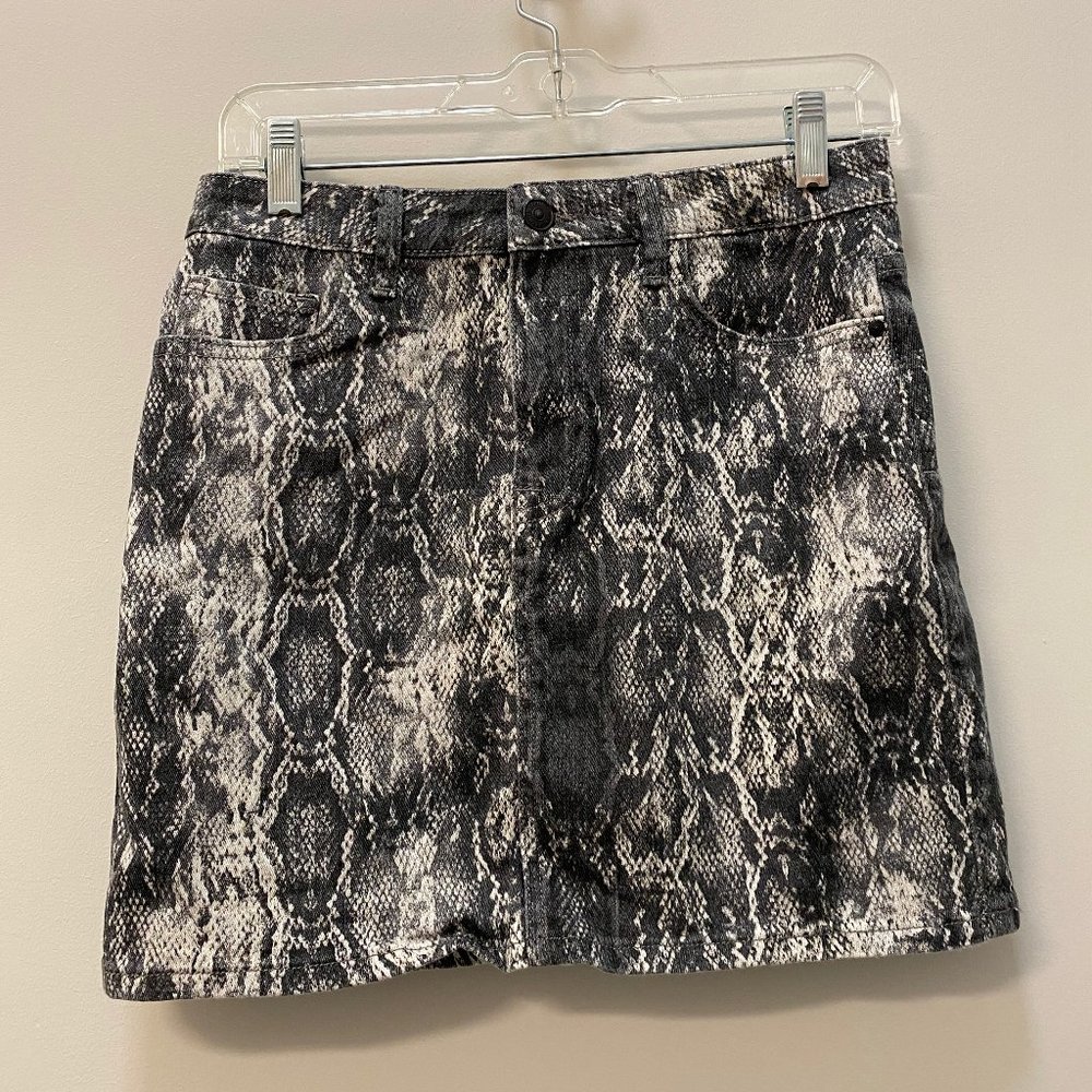 Zara Denim Snake Skin print mini skirt